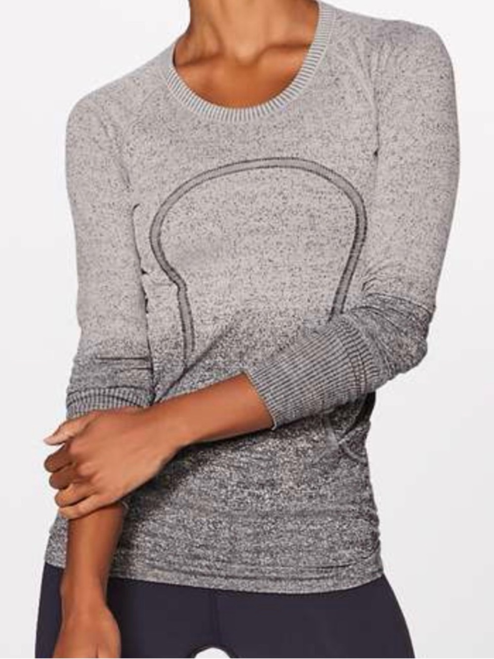 Lululemon Swiftly Tech Long Sleeve Crew White/Dark Cast Size 8